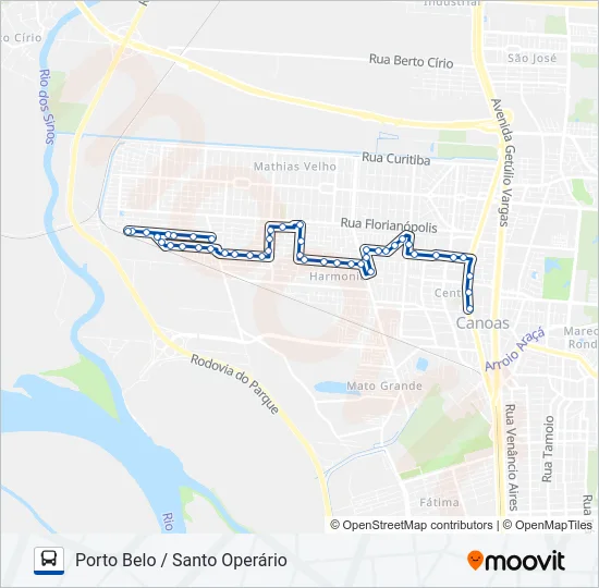 5004 PORTO BELO - SANTO OPERÁRIO Bus Line Map
