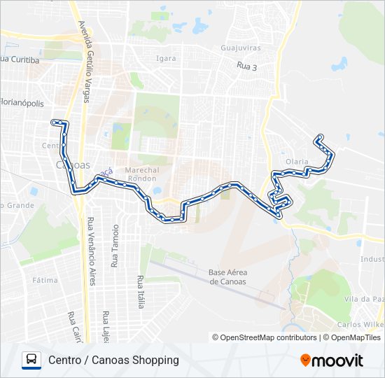 Mapa da linha 5107 L1 / IDEAL / CANOAS SHOPPING de ônibus