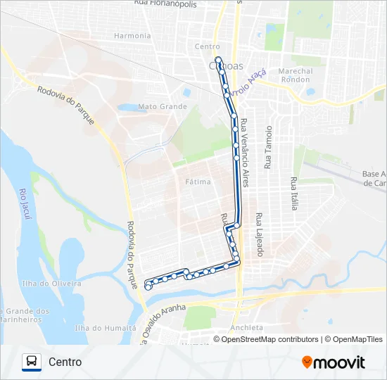 5227 RIO BRANCO / ESTAÇÃO NITERÓI Bus Line Map
