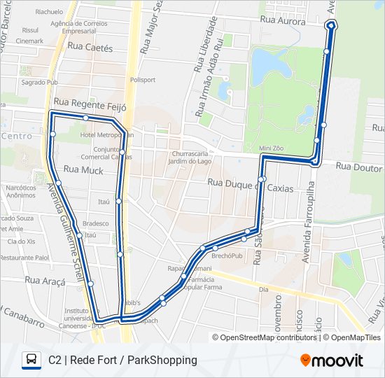 Mapa da linha 5192 C2 | REDE FORT / PARKSHOPPING de ônibus