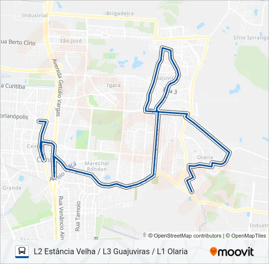5126 CANOAS SHOPPING - L2 / L3 / L1 Bus Line Map