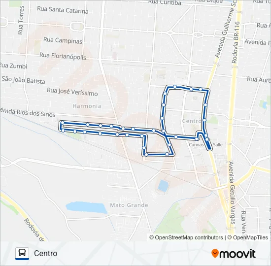 5006 CINCO COLÔNIAS VIA VERDES CAMPOS Bus Line Map