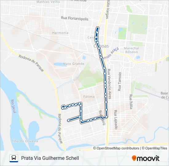 5229 PRATA / MACHADINHO / EST. NITERÓI Bus Line Map