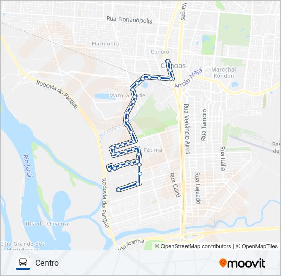 Mapa da linha 5222 MACHADINHO / PRATA / MORADA CIDADÃ de ônibus