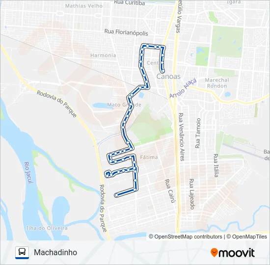 5222 MACHADINHO / PRATA / MORADA CIDADÃ Bus Line Map