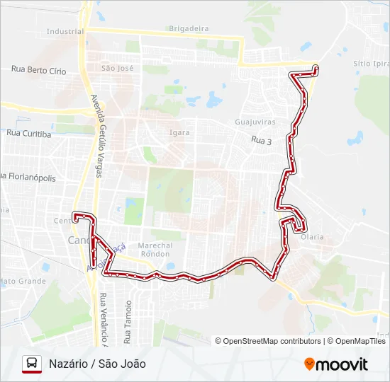 5326 L5 / SÃO JOÃO / NAZÁRIO - SELETIVO Bus Line Map