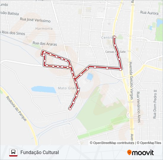 Mapa da linha 5301 MATO GRANDE / CENTRAL PARK - SELETIVO de ônibus