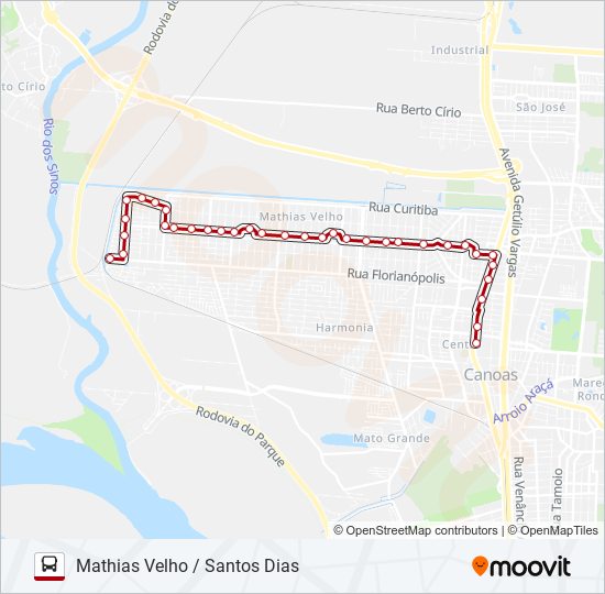 5330 MATHIAS VELHO / SANTOS DIAS - SELETIVO bus Line Map