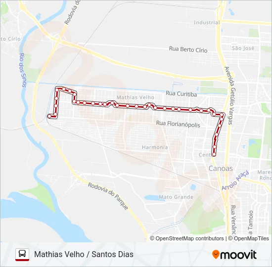 5330 MATHIAS VELHO / SANTOS DIAS - SELETIVO Bus Line Map