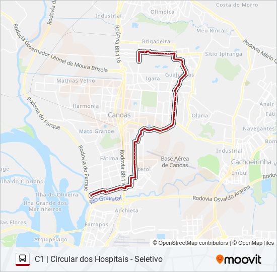 Mapa de 5336 C1 | CIRCULAR DOS HOSPITAIS - SELETIVO de autobús