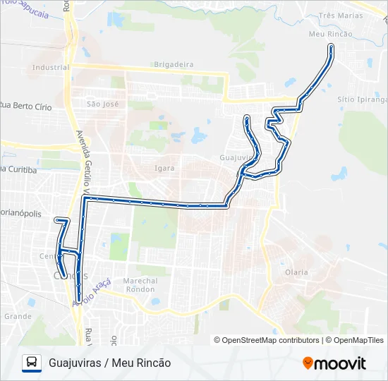 5141 CANOAS SHOPPING - BOQUEIRÃO / MEU RINCÃO Bus Line Map