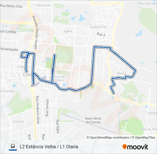 5194 CANOAS SHOPPING / PARK SHOPPING - L2 / L1 Bus Line Map