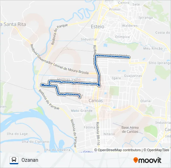 5156 REPÚBLICA - VILA CERNE - MATHIAS VELHO / OZANAN Bus Line Map