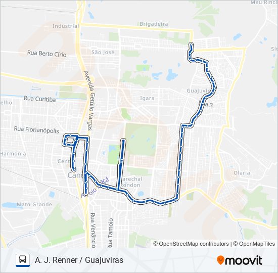 Mapa de 5195 CANOAS SHOPPING / PARK SHOPPING - A. J. RENNER / L3 de autobús