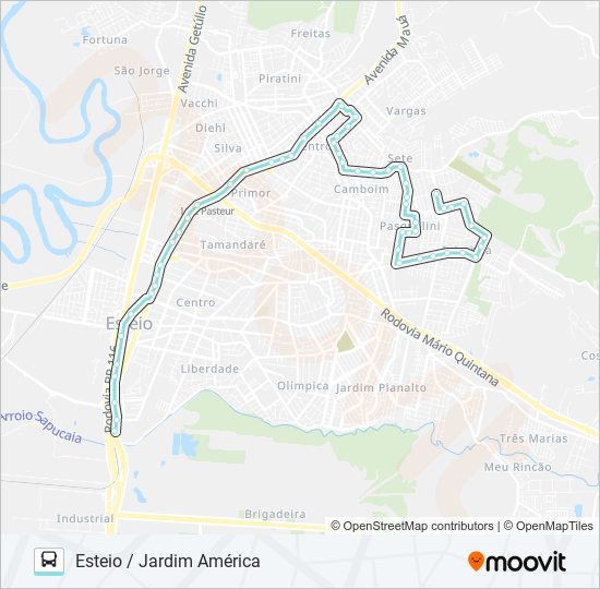 Mapa de R453 ESTEIO / JARDIM AMÉRICA de autobús