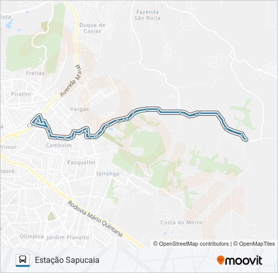 Mapa da linha L02 MORRO de ônibus