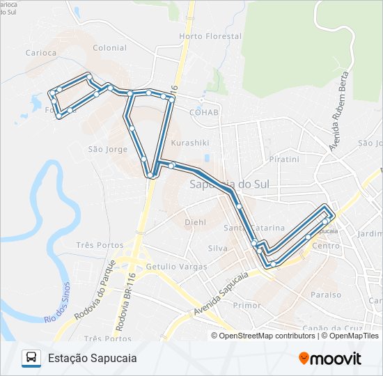 Mapa da linha L18 FORTUNA de ônibus