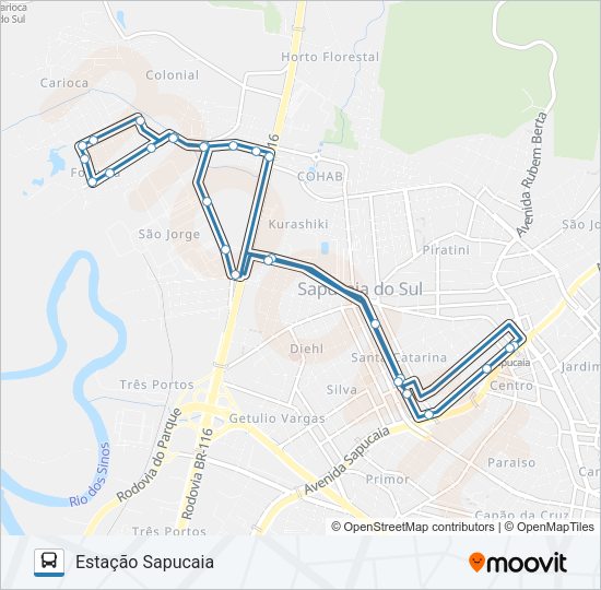 Mapa da linha L18 FORTUNA de ônibus
