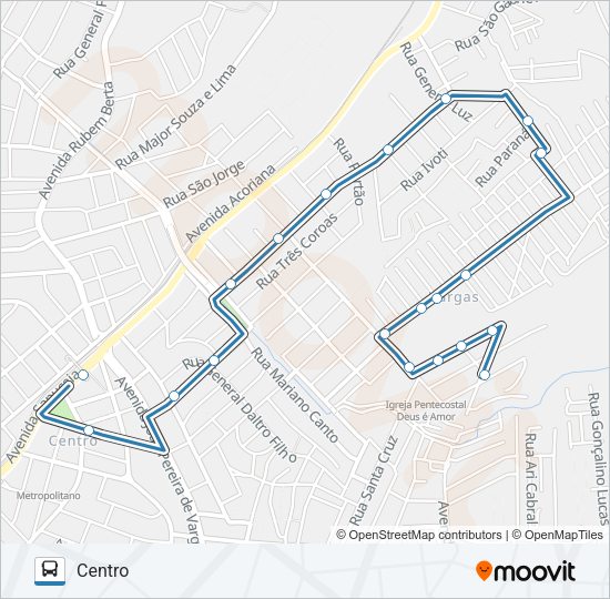 Mapa da linha L13 PARQUE JOEL de ônibus