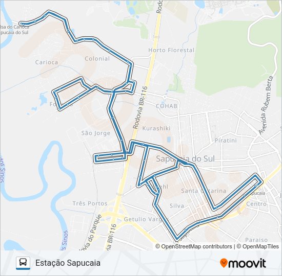 Mapa da linha L20 HOSPITAL CARIOCA de ônibus