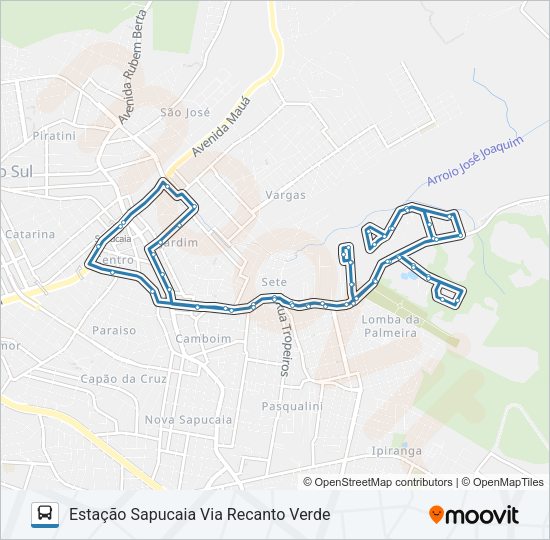 Mapa da linha L21 RECANTO DOS JARDINS de ônibus