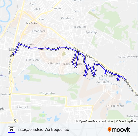 Mapa da linha L4 ANTENA de ônibus