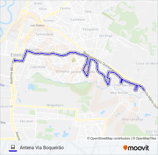 Mapa da linha L4 ANTENA de ônibus