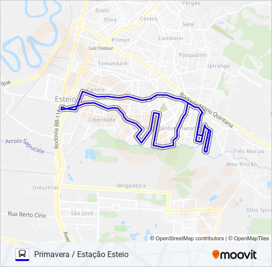 Mapa da linha L2 PRIMAVERA de ônibus