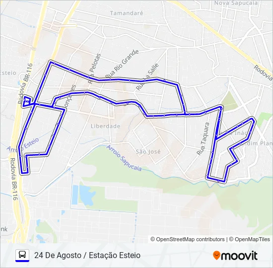 L3 24 DE AGOSTO Bus Line Map