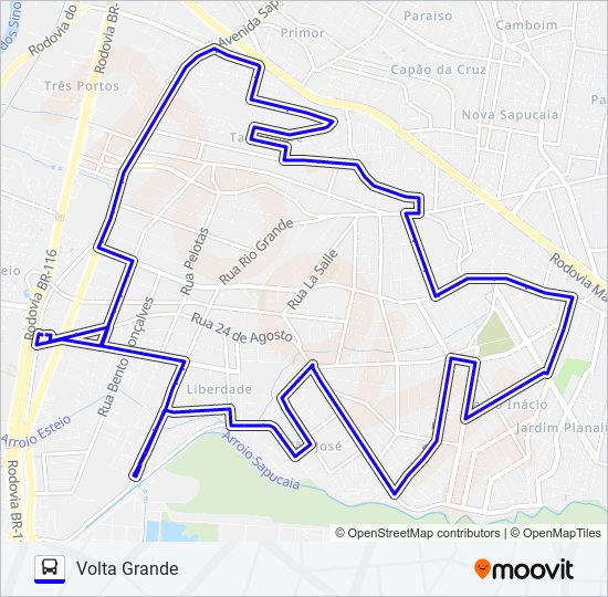 Mapa de L6 VOLTA GRANDE de autobús