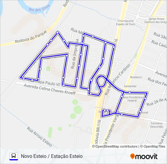 CIRCULAR NOVO ESTEIO Bus Line Map