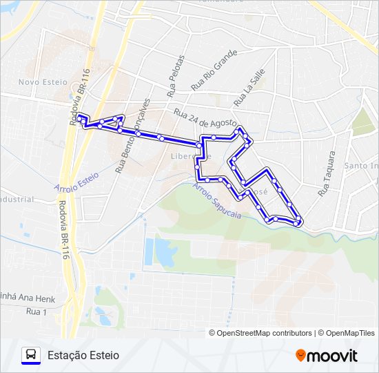 Mapa da linha T230 METRÔ 8 - VILA ESPERANÇA de ônibus