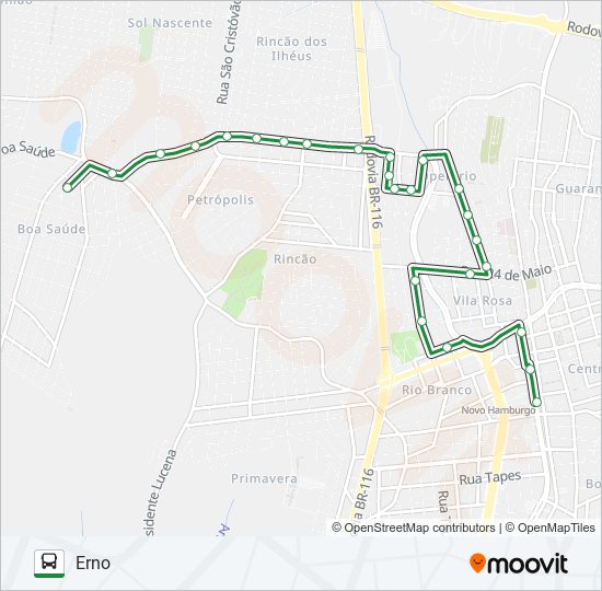 Mapa de 020 ERNO de autobús