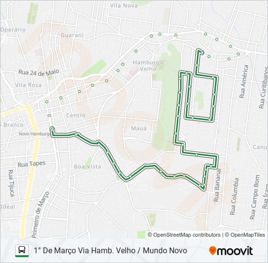 Mapa da linha 128 VILA KUNZ de ônibus