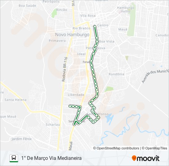 Mapa da linha 126 VILA MARTE de 