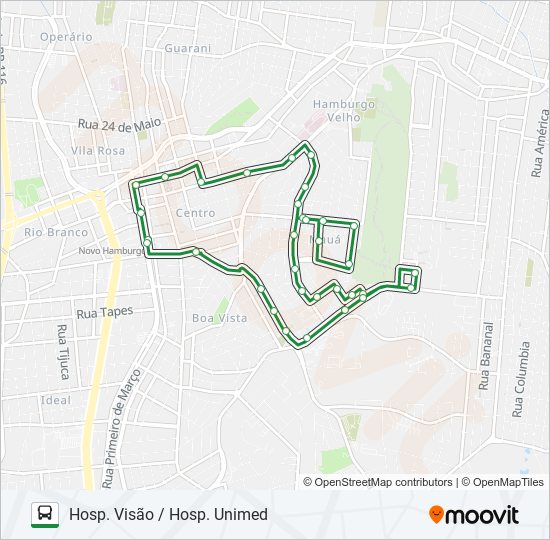 Mapa de 114 JARDIM MAUÁ de autobús