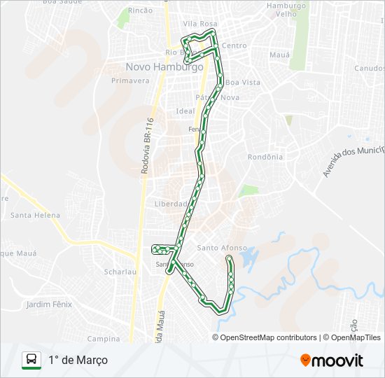116 1° DE MARÇO bus Line Map