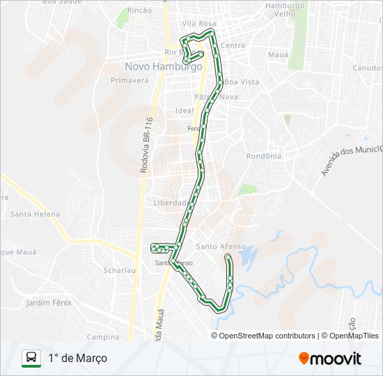 116 1° DE MARÇO bus Line Map