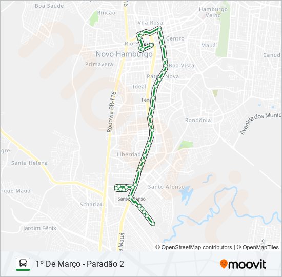 116 1° DE MARÇO bus Line Map