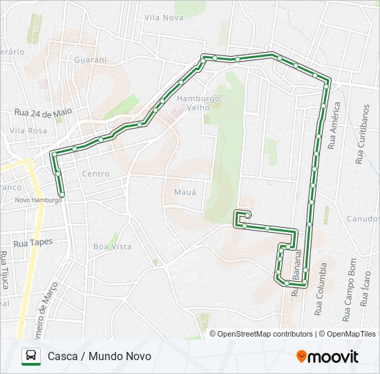 Mapa da linha 119 CASCA / MUNDO NOVO de ônibus