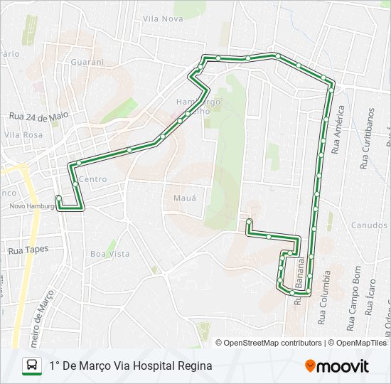 Mapa da linha 119 CASCA / MUNDO NOVO de 