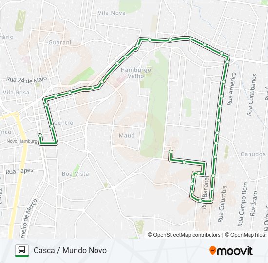 Mapa de 119 CASCA / MUNDO NOVO de autobús