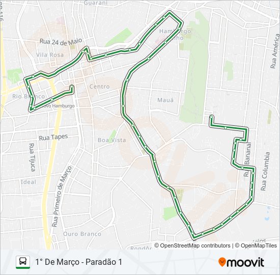 Mapa da linha 118 RONDÔNIA / HAMBURGO VELHO de 
