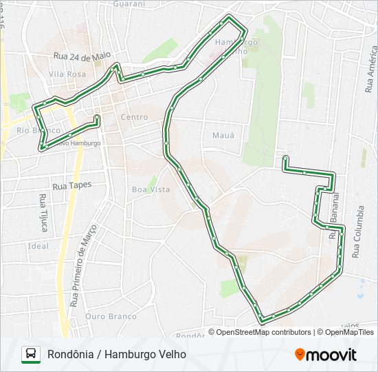 Mapa da linha 118 RONDÔNIA / HAMBURGO VELHO de ônibus