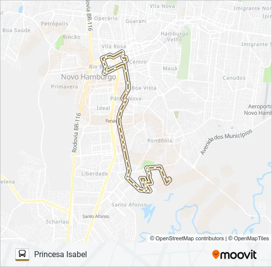 PRINCESA ISABEL Bus Line Map