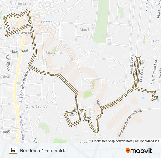 Mapa da linha 065 RONDÔNIA / ESMERALDA de ônibus
