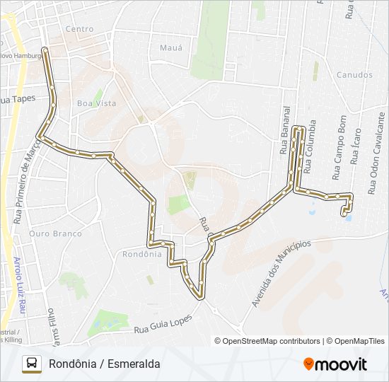 Mapa da linha 065 RONDÔNIA / ESMERALDA de ônibus