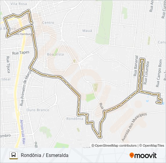 Mapa da linha 065 RONDÔNIA / ESMERALDA de ônibus