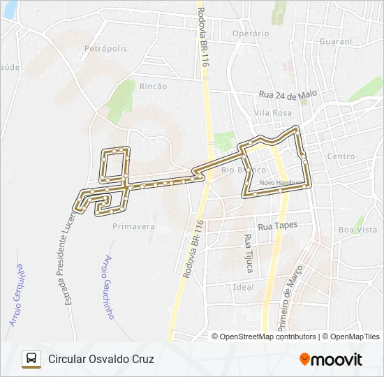 058 CIRCULAR OSVALDO CRUZ Bus Line Map