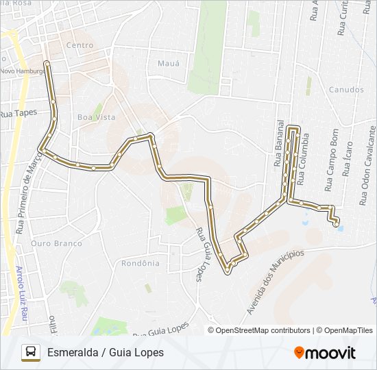 Mapa da linha 061 ESMERALDA / GUIA LOPES de ônibus